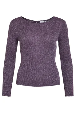 Top de malha reversível com lurex