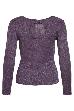 Top de malha reversível com lurex