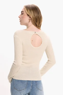 Top de malha reversível com lurex