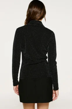 Top de manga comprida com glitter