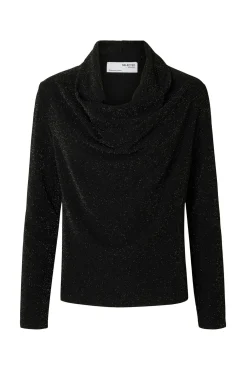 Top de manga comprida com glitter