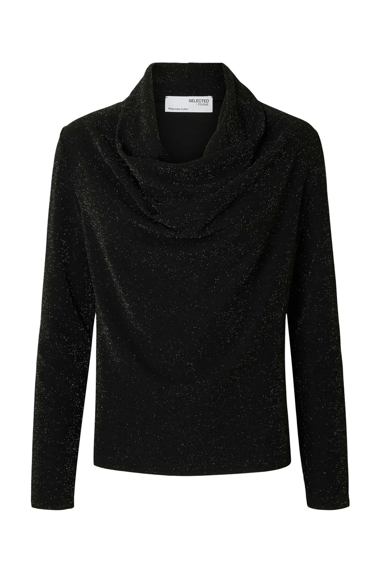 Top de manga comprida com glitter