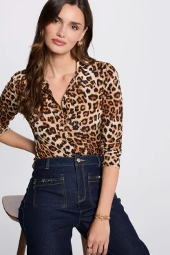 Top de manga comprida estampado