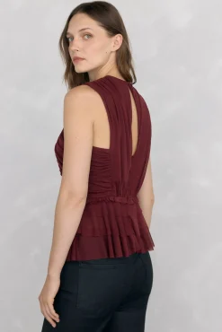 Top de tule com alças