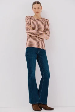 Top estruturado riscas multicolor