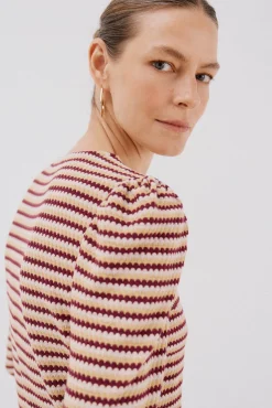 Top estruturado riscas multicolor