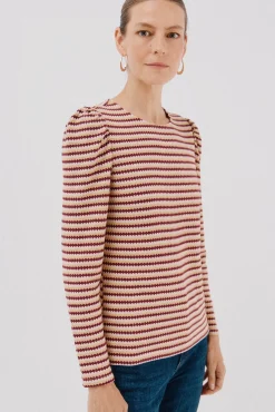 Top estruturado riscas multicolor