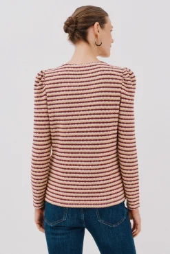 Top estruturado riscas multicolor