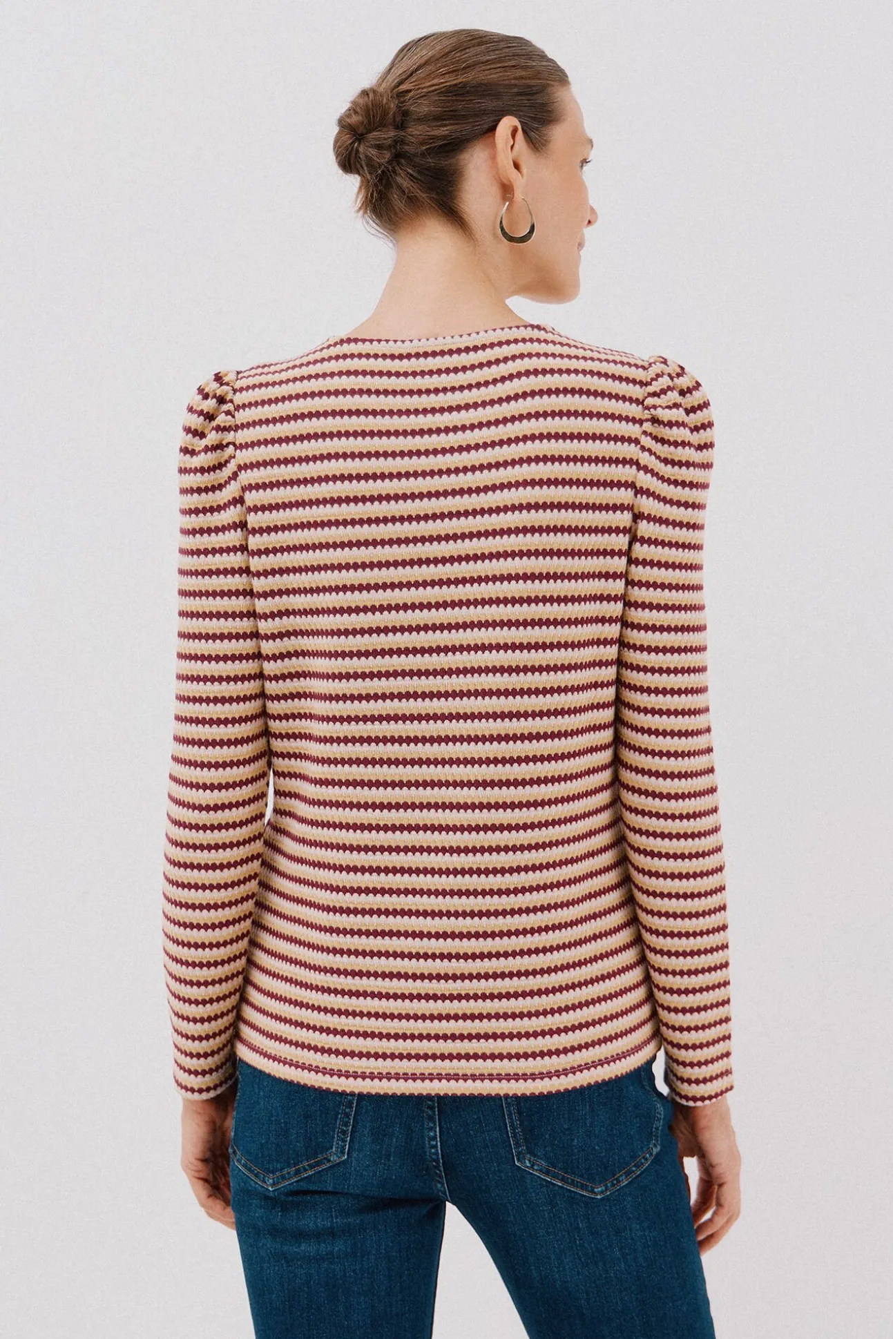 Top estruturado riscas multicolor