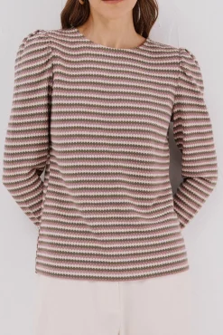 Top estruturado riscas multicolor