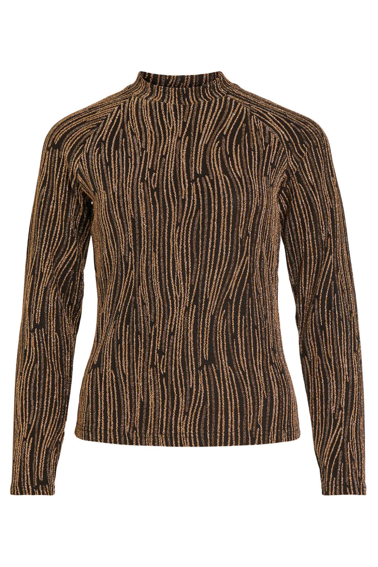 Top manga longa com lurex