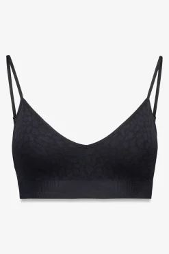 Top NATURAL sem costura com estampa animal preto