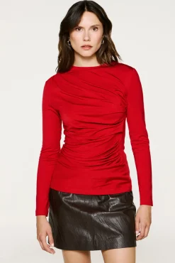 Top slim fit franzido