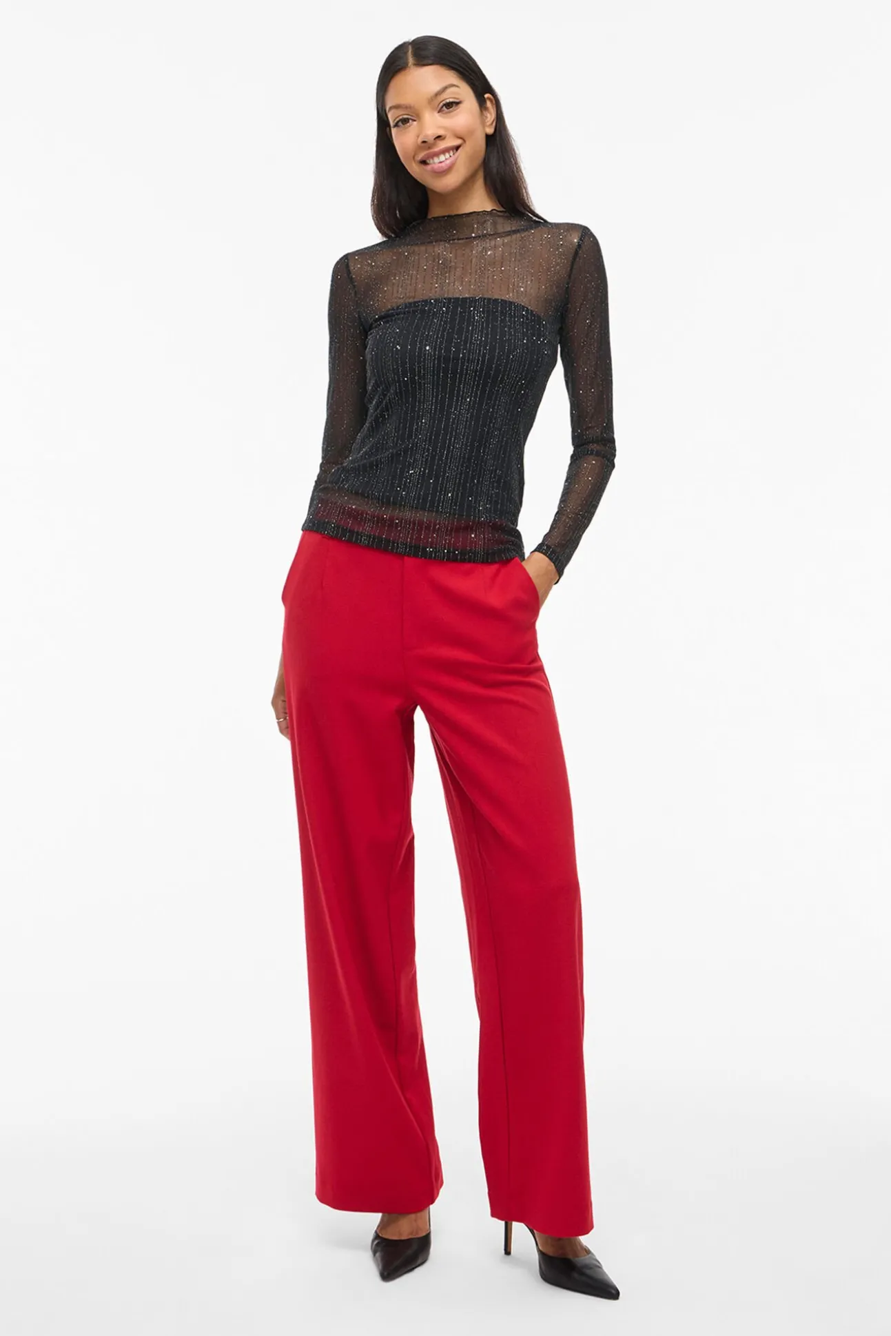 Top transparente com glitter
