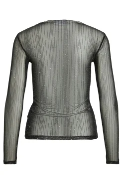 Top transparente com glitter