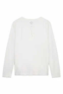 T-shirt branca de manga comprida 100% algodão