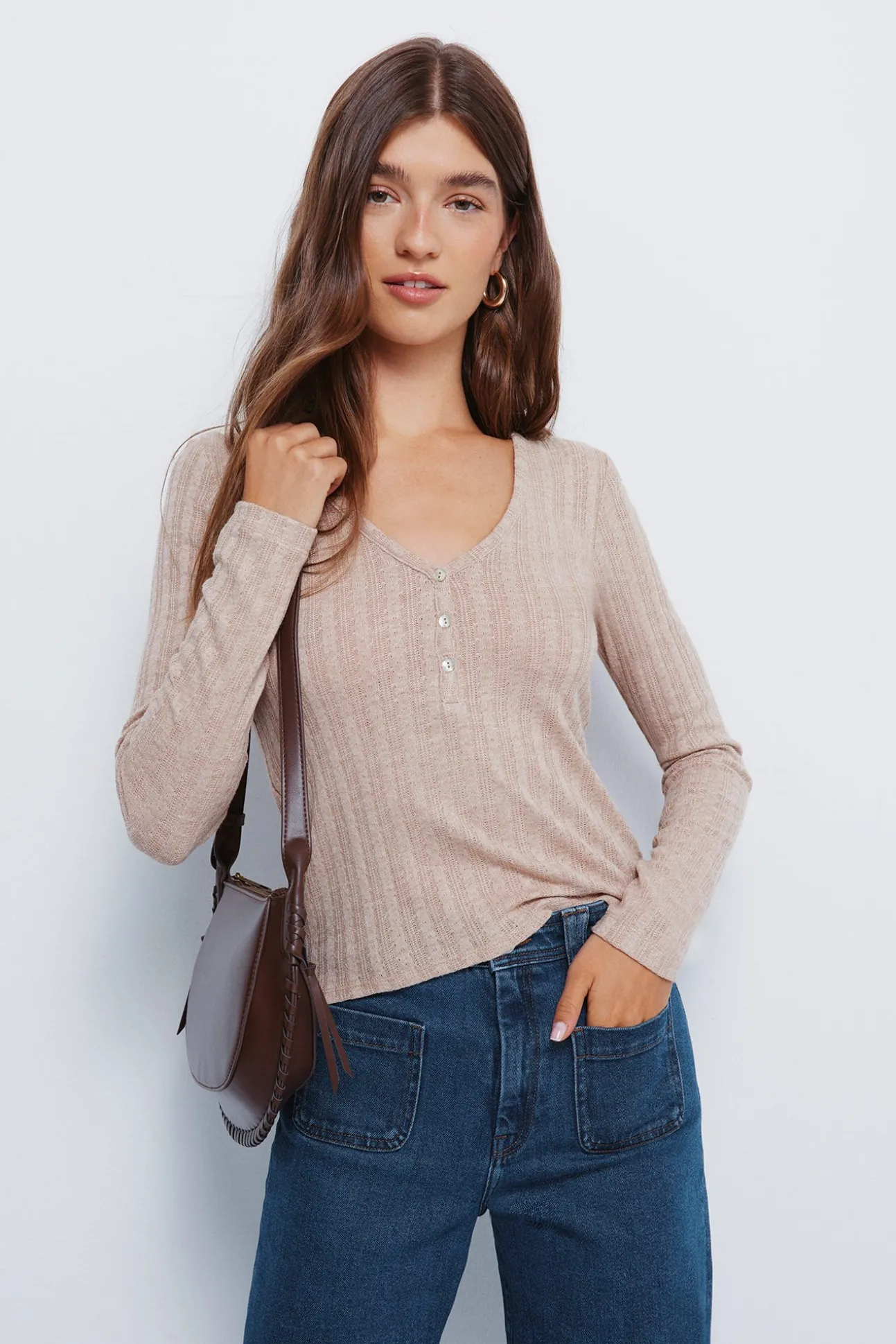 T-shirt de malha com corte Baker