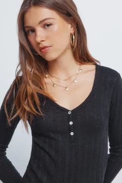 T-shirt de malha com corte Baker
