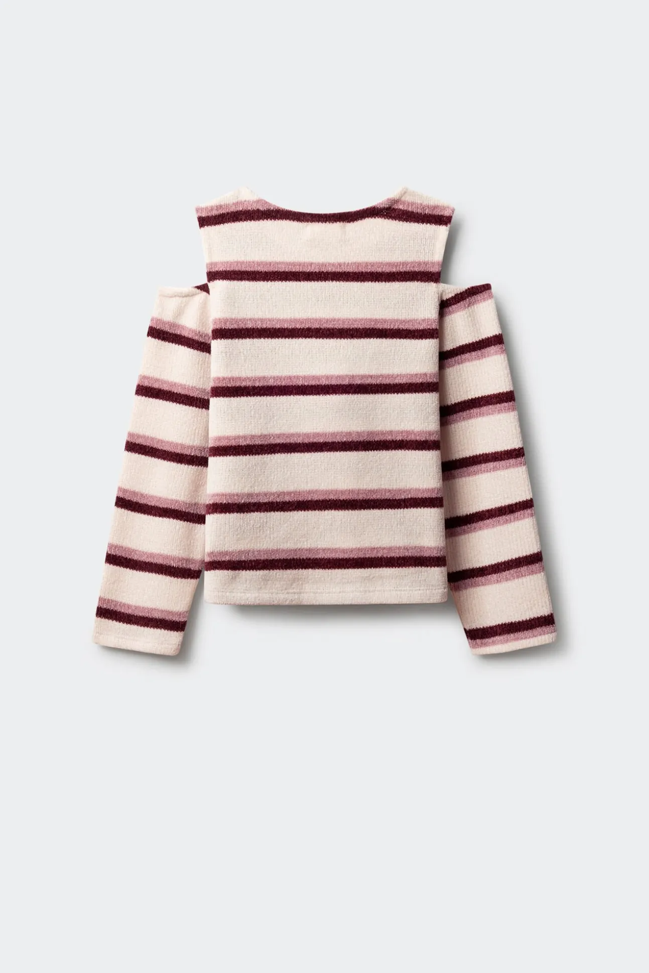 T-shirt feminina de chenille com ombros descobertos