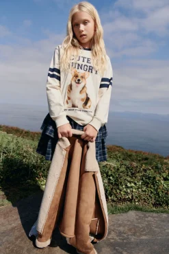 T-shirt feminina de manga comprida Varsity Dog