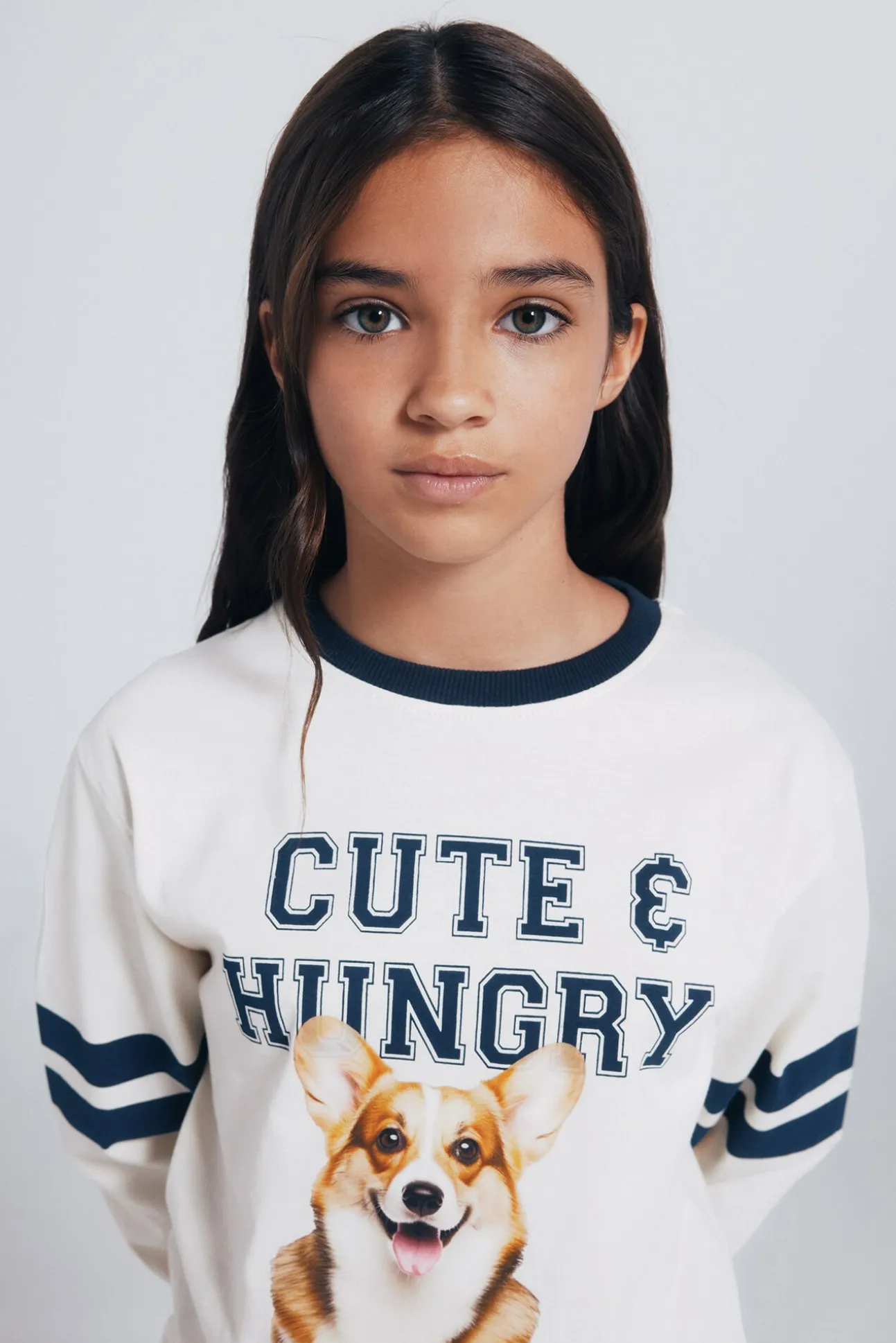 T-shirt feminina de manga comprida Varsity Dog