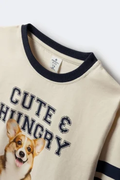 T-shirt feminina de manga comprida Varsity Dog