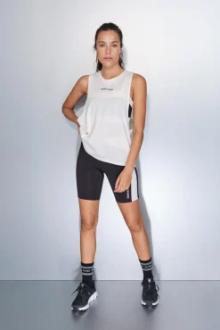 T-shirt halter sem mangas de algodão branco