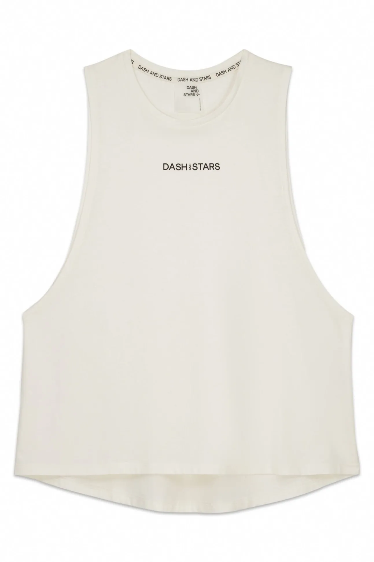 T-shirt halter sem mangas de algodão branco