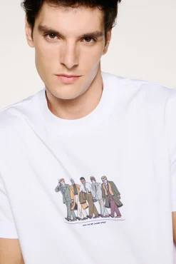 T-shirt manga com estampa 100% algodão orgânico