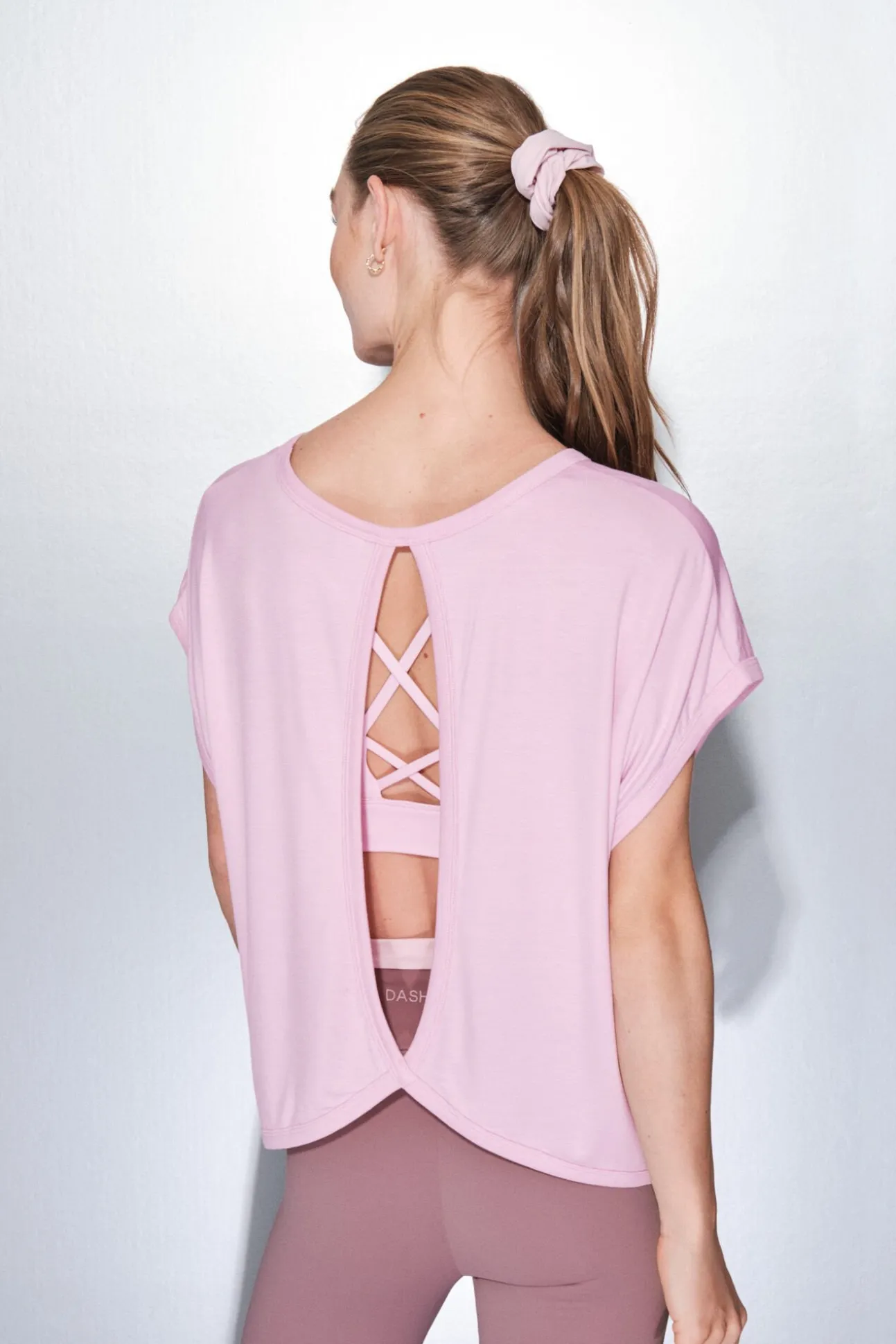 T-shirt rosa de tecido extrassuave