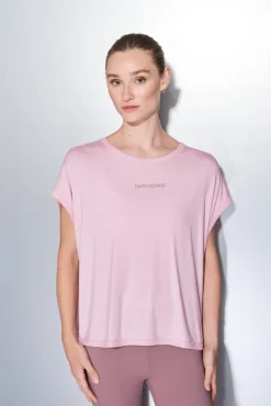 T-shirt rosa de tecido extrassuave