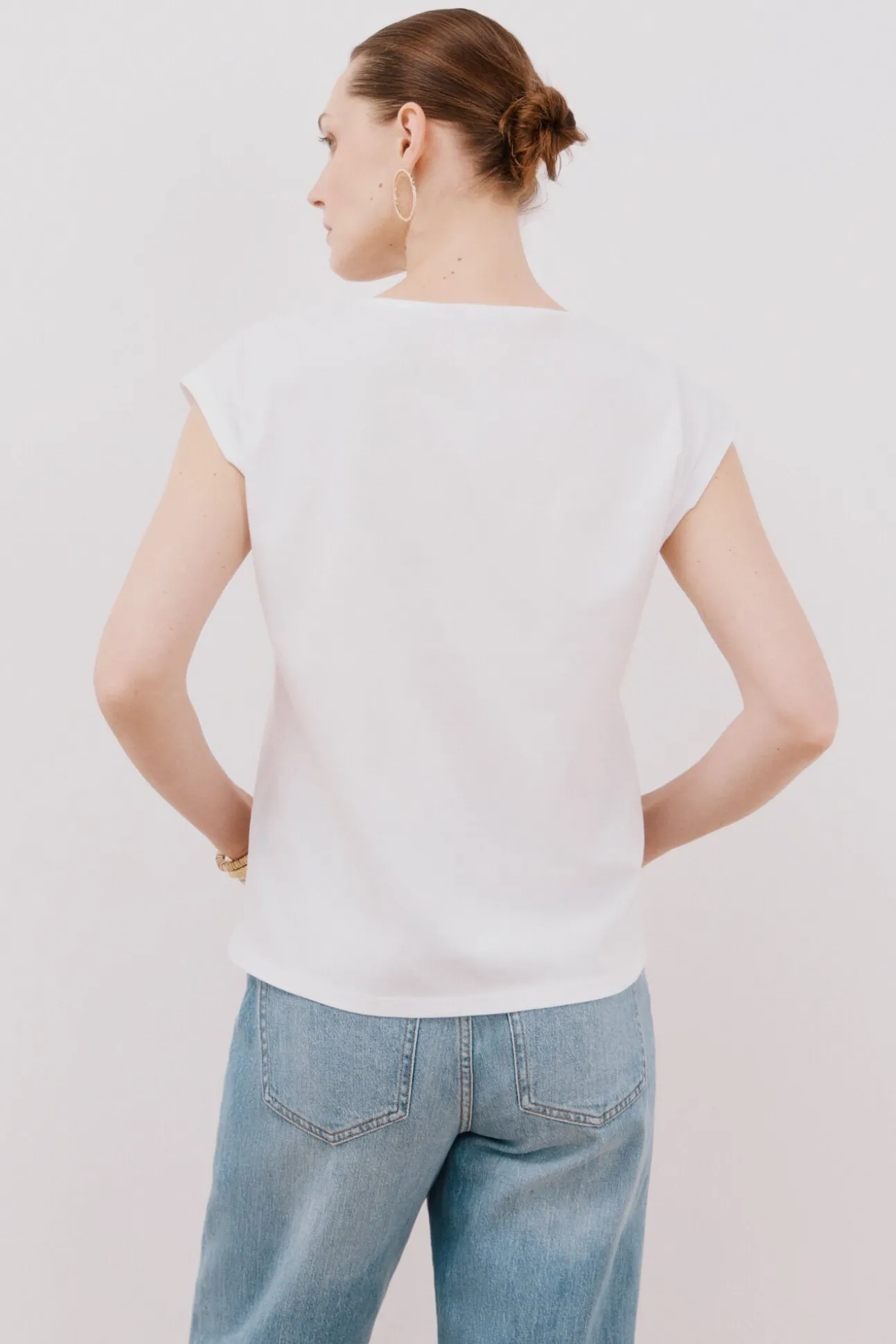 T-shirt sem mangas estampada