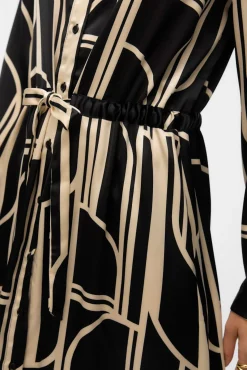 vestido camisa de cetim 7/8