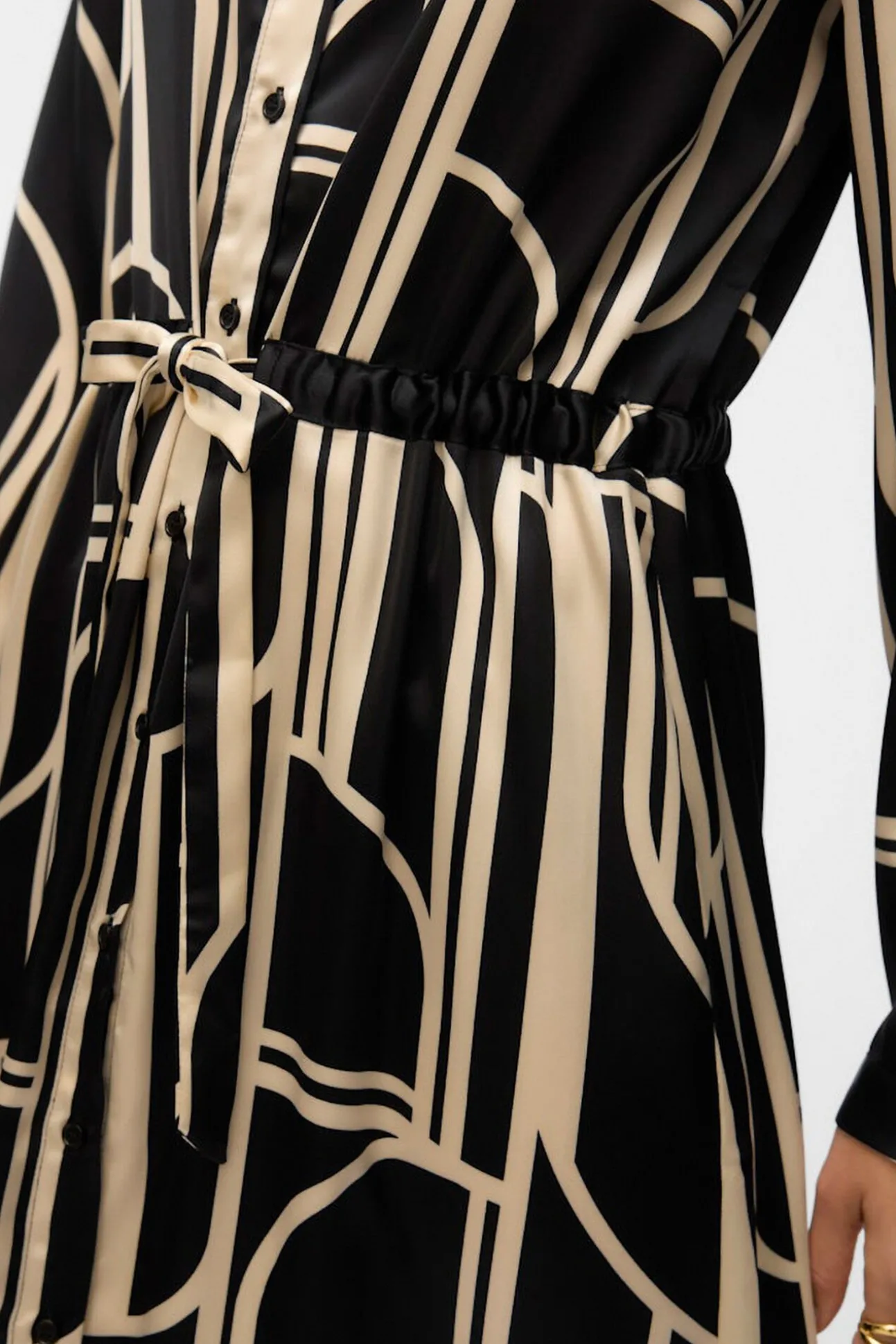 vestido camisa de cetim 7/8