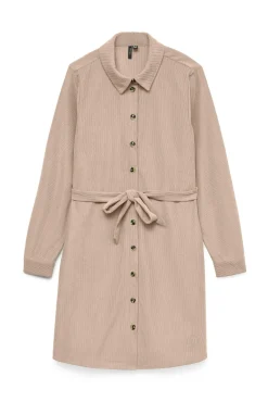Vestido camisa de veludo cotelê