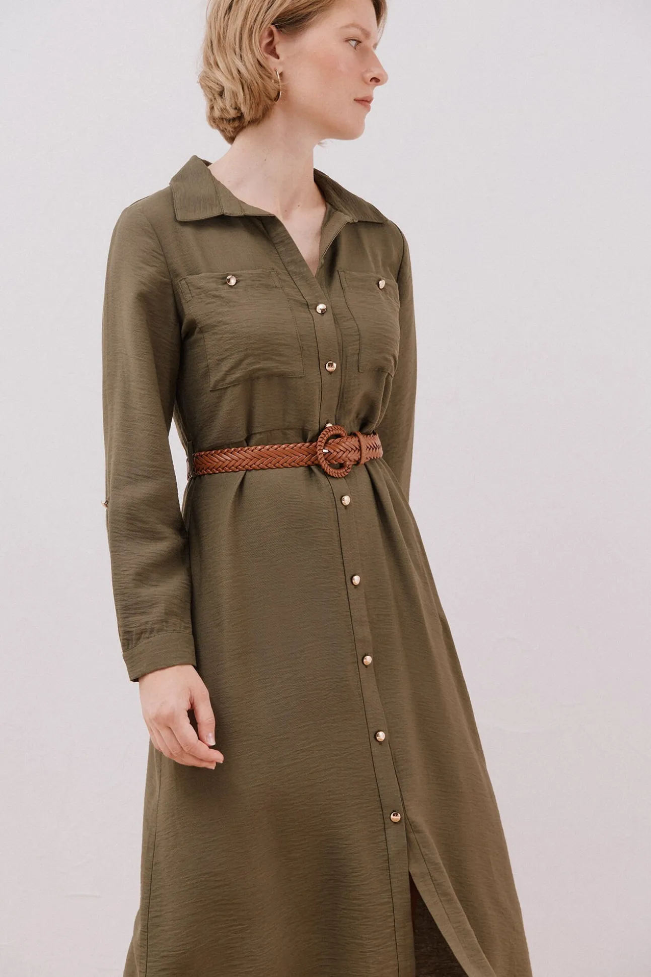Vestido camiseiro cinto