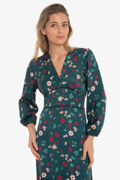 Vestido com estampado asiática