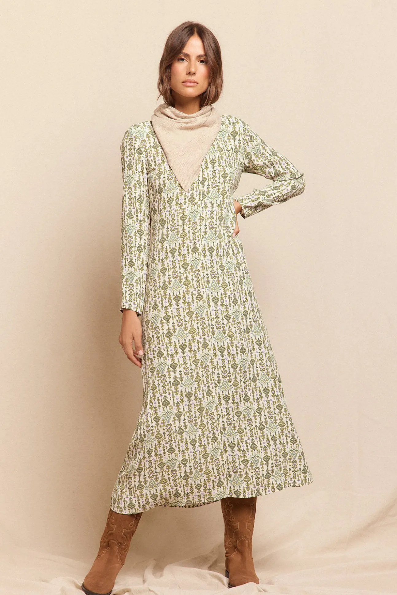 Vestido comprido estampado