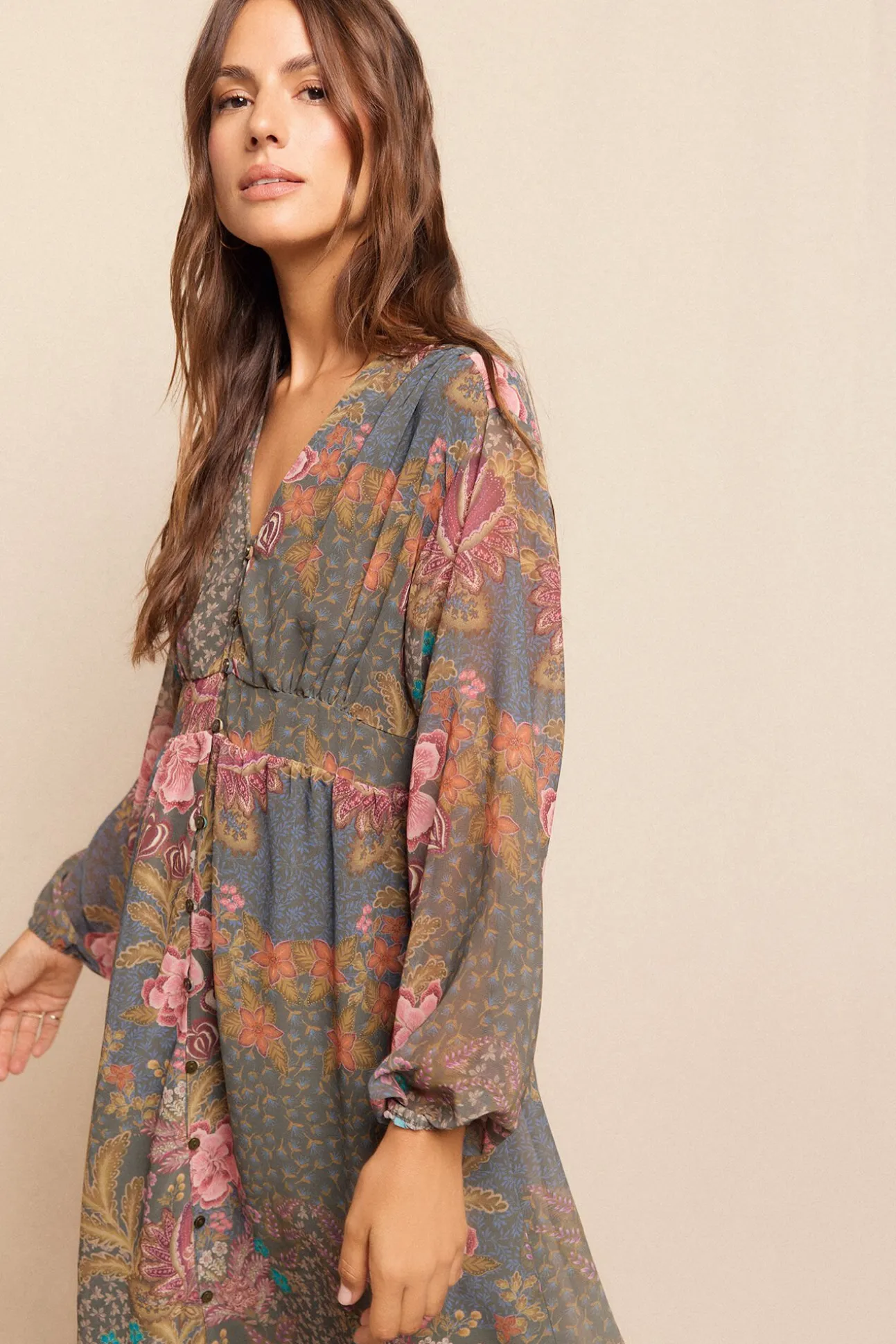 Vestido comprido estampado
