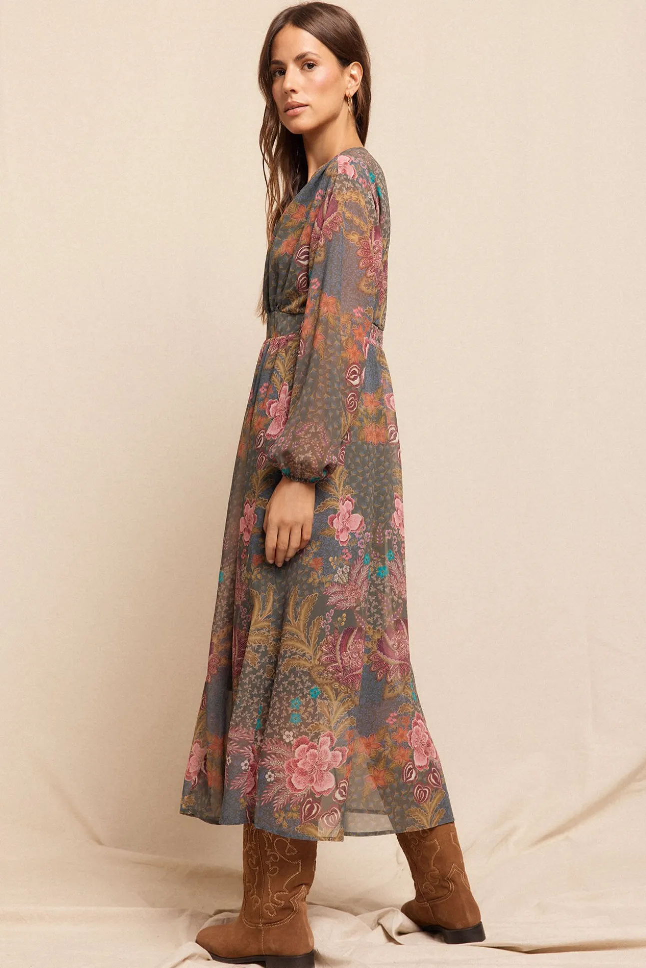 Vestido comprido estampado