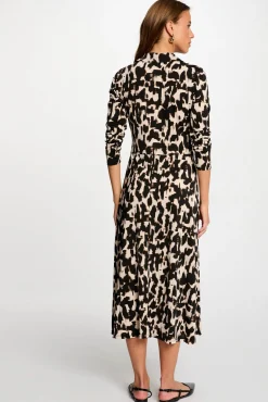 Vestido comprido reto estampado