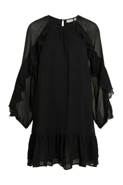 Vestido curto com babados