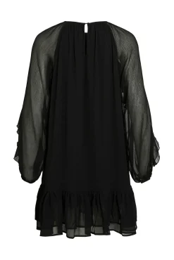 Vestido curto com babados