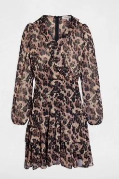 Vestido curto com gola em V