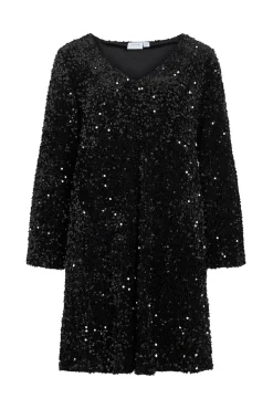 Vestido curto com lantejoulas