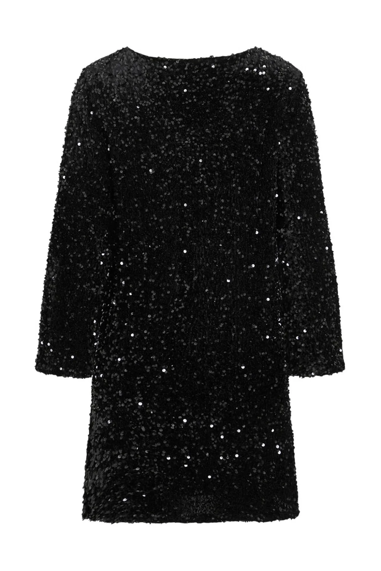 Vestido curto com lantejoulas