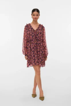Vestido curto de chiffon