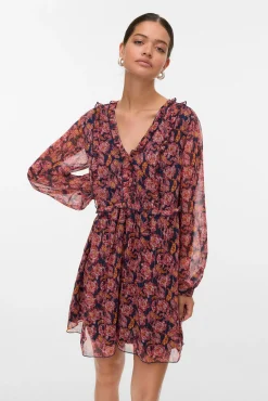 Vestido curto de chiffon