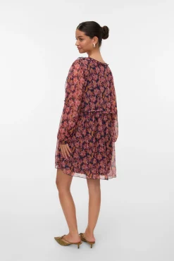 Vestido curto de chiffon