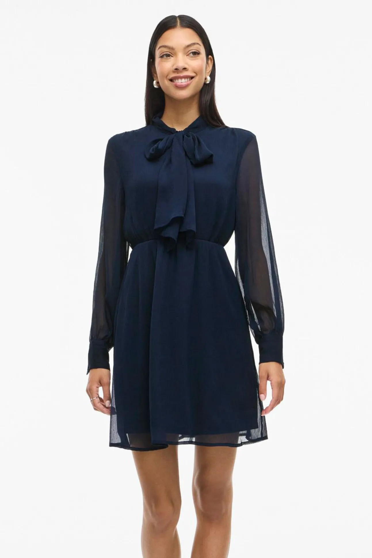 Vestido curto de chiffon